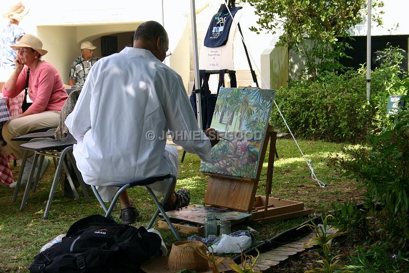 IMG_JE.ART02.JPG - Artist painting in the annual Art in the Gardens Competition organised by Masterworks Museum of Bermuda Art