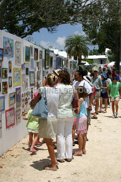 IMG_JE.ART03.JPG - Wall of Painting at the Art in the Gardens Competition organised by the Masterworks Museum of Bermuda Art in the Botanical Gardens