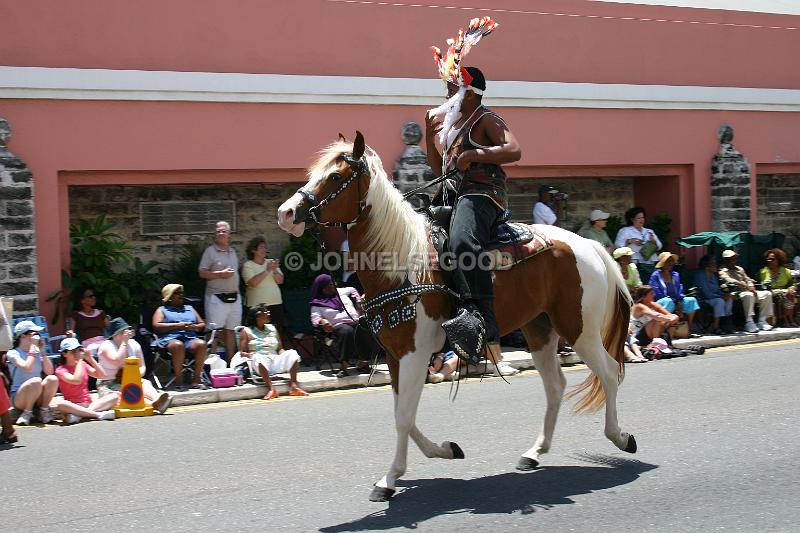 IMG_JE.BDADY48.JPG - Horses and Rider, Bermuda Day Parade, Front Street, Bermuda